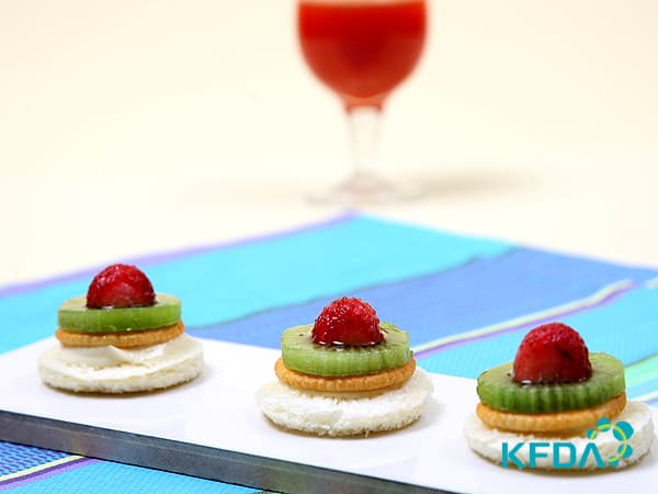 Fresh Fruit and Flounder Canape