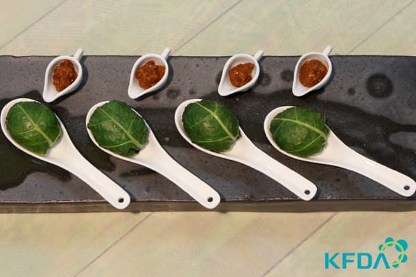 Swiss Chard Wrap Rice with Anchovy Nut Ssamjang