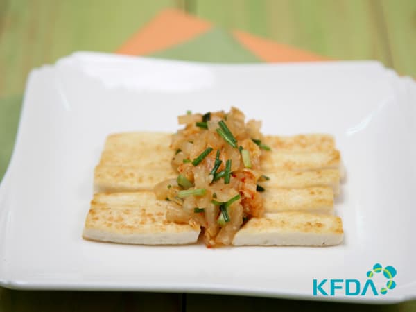 Wild Chive Tofu Kimchi Salad