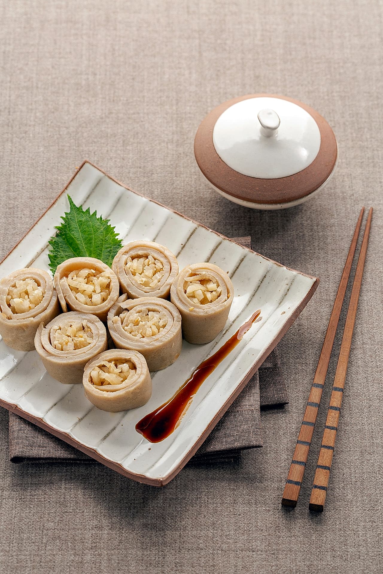 Jeju Bingtteok with Tangerine Soy Sauce