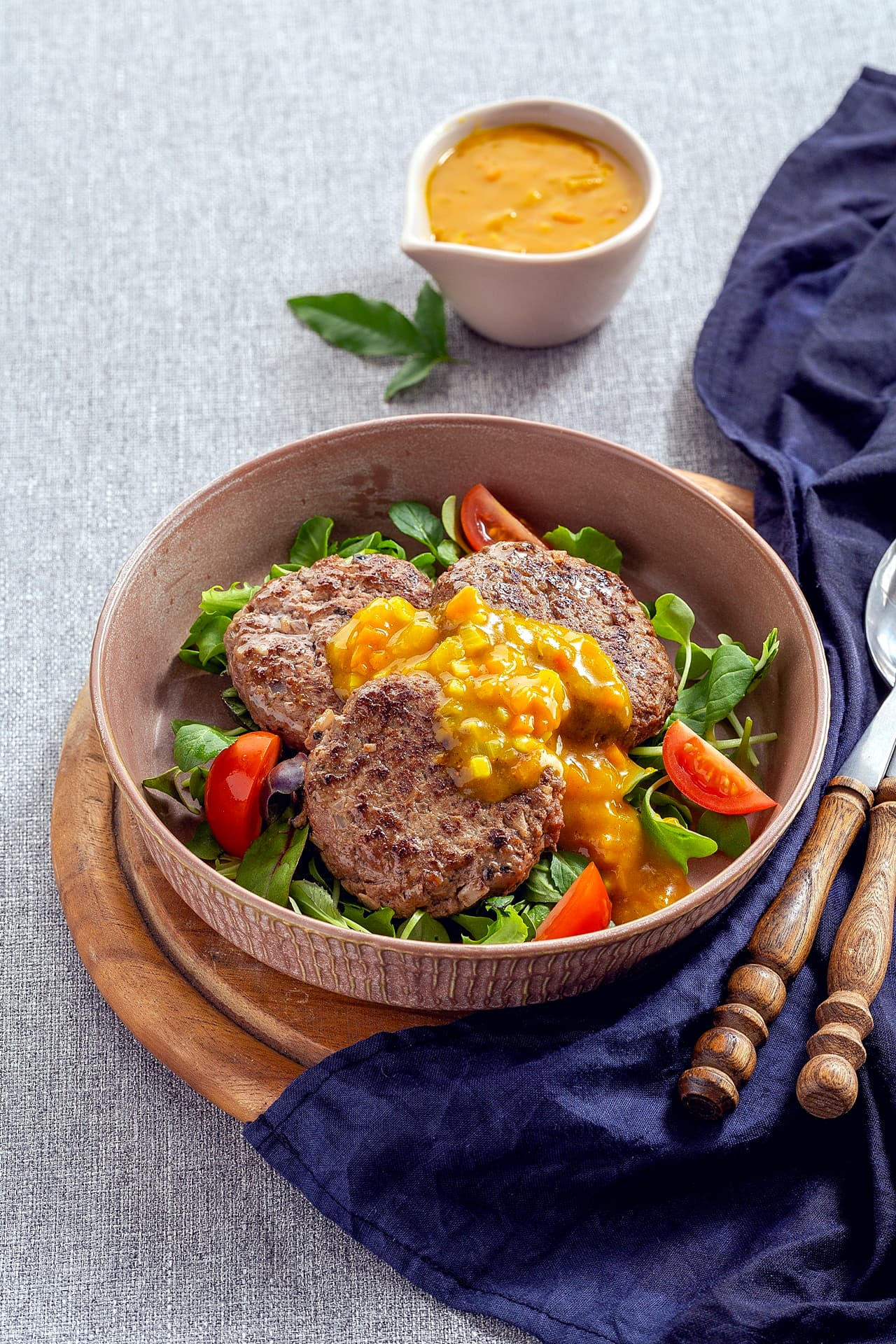 Hamburg Steak with Tomato Curry Sauce