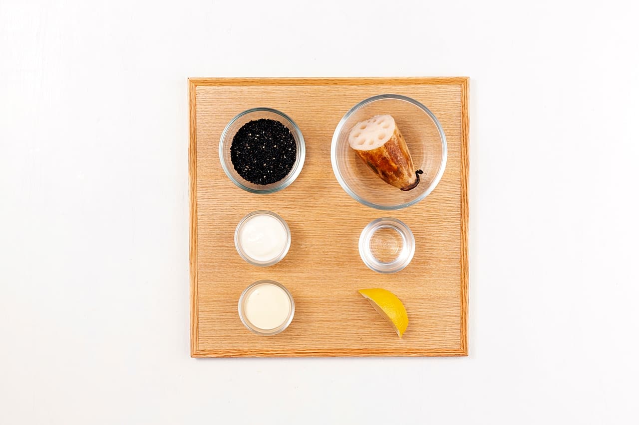 Lotus Root Salad with Black Sesame Sauce