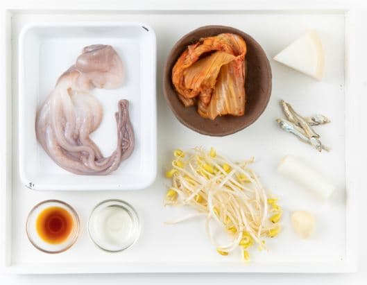 Octopus Aged Kimchi Bean Sprout Soup