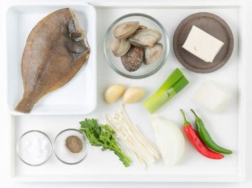 Clam and Flounder Wonton Soup