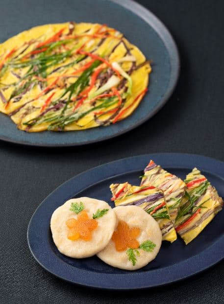 Bracken Fern Pancake and Persimmon Pancake