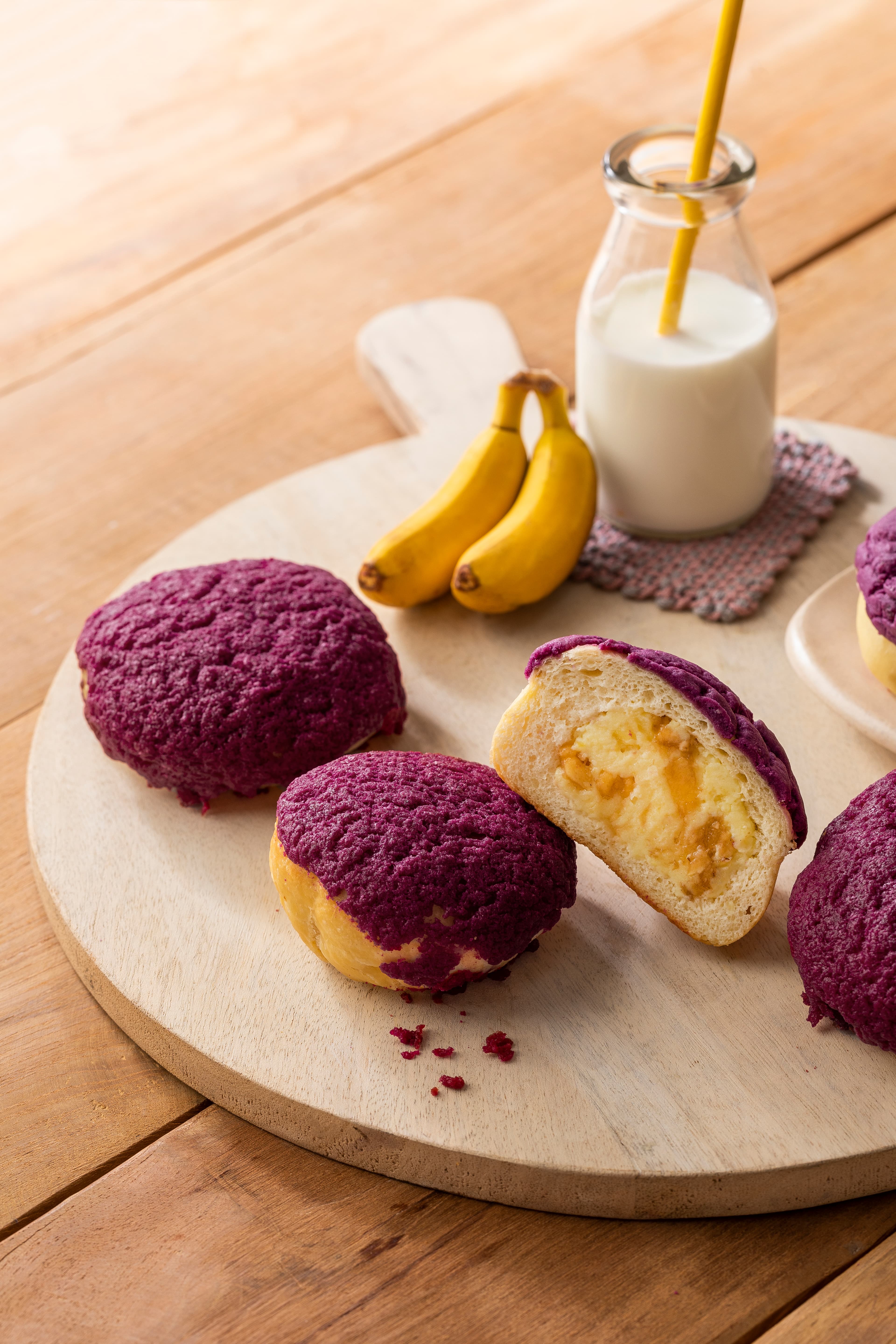 Purple Sweet Potato Butter Cream Bread