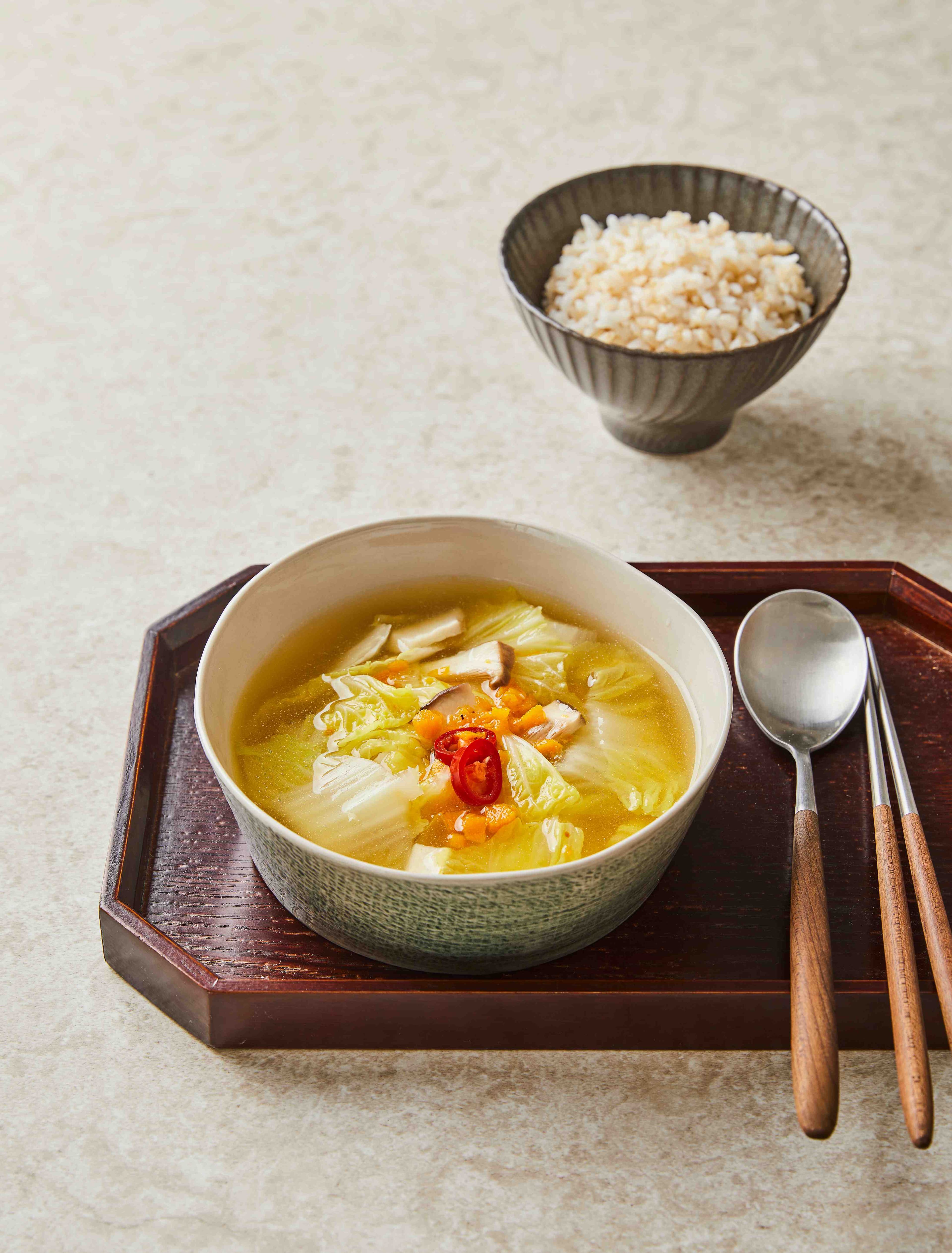 Sweet Pumpkin Napa Cabbage Doenjang Soup