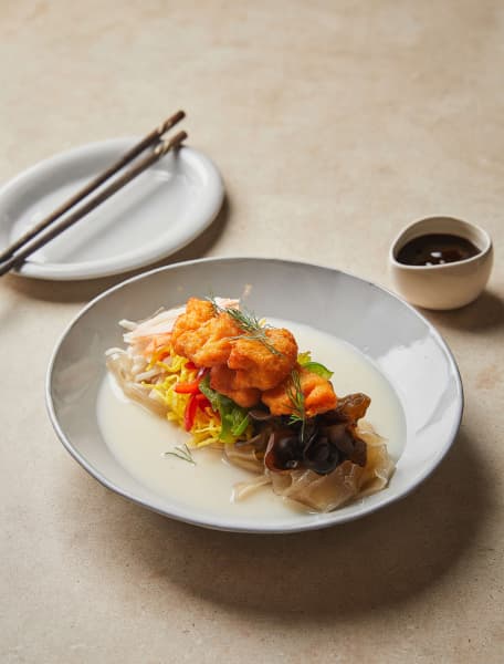 Yangjangpi Soybean Noodles with Seafood Meatballs