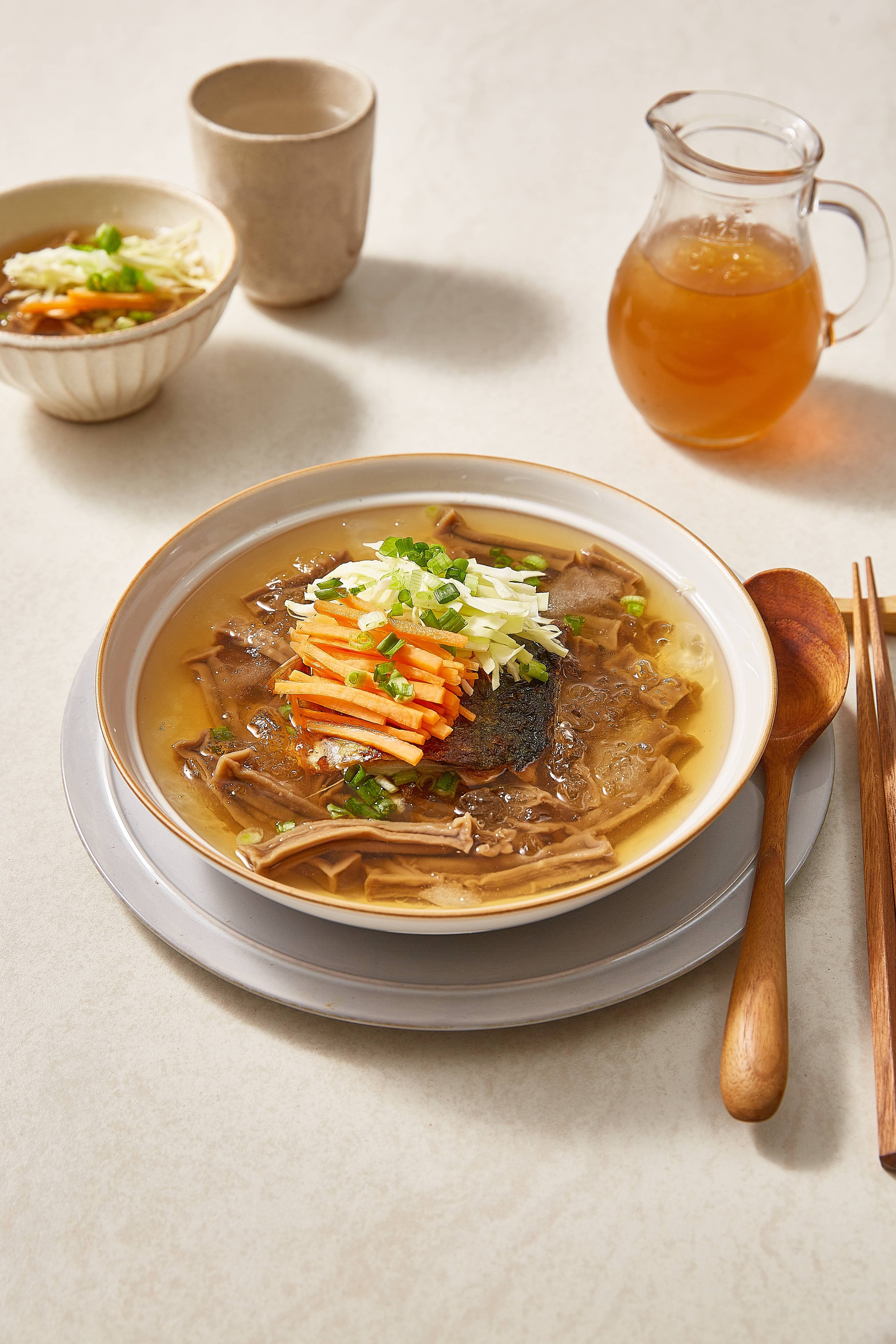 Cold Soba with Mackerel and Dried Jelly Strips