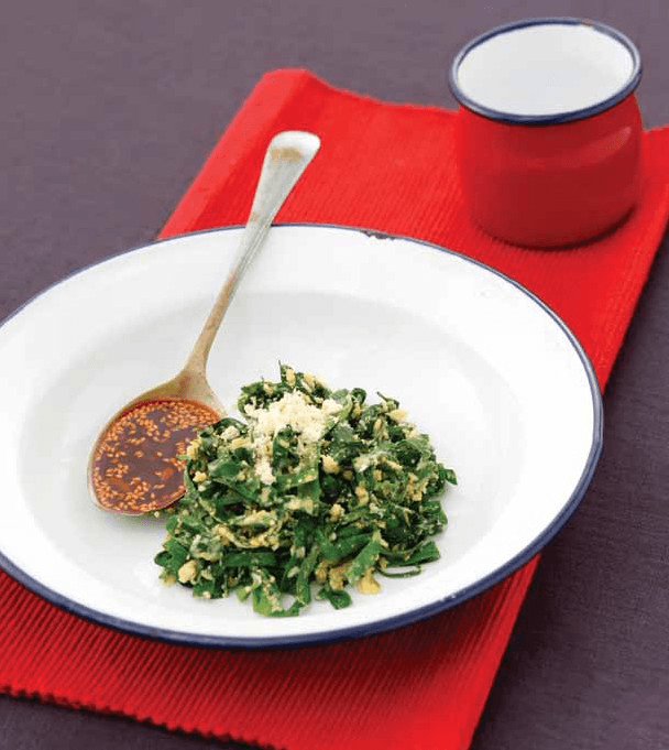 Braised Chive with Bean Powder