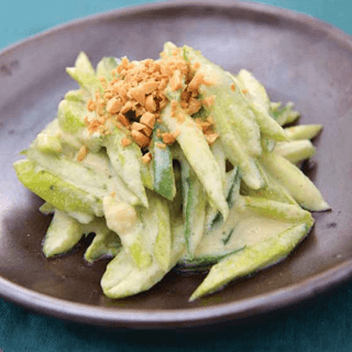 Cucumber Salad with Soft Tofu Apple Sauce