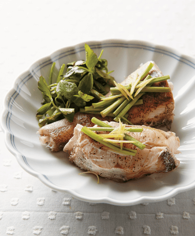 Braised Watercress and Pollock