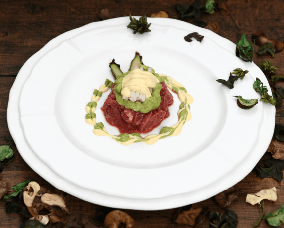Egg Yolk Cream Yukhoe Salad