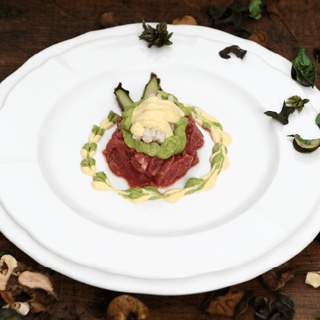 Egg Yolk Cream Yukhoe Salad