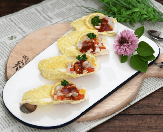 Napa Cabbage Scallop Canape