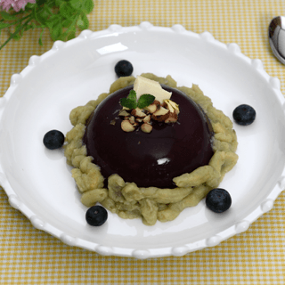 Sweet Potato Mousse with Cherry Jelly