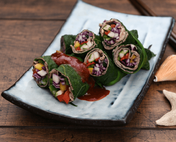 Beef Tenderloin Vegetable Pumpkin Leaf Wrap