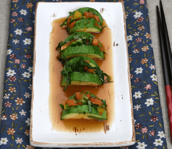 Braised Perilla Leaf and Zucchini