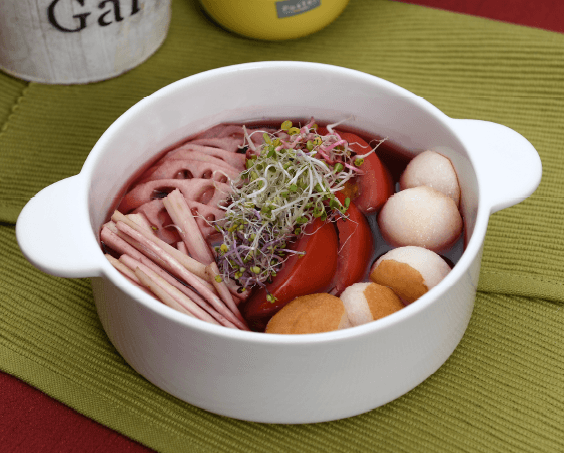 Tomato Pickle with Squid Ink Sauce