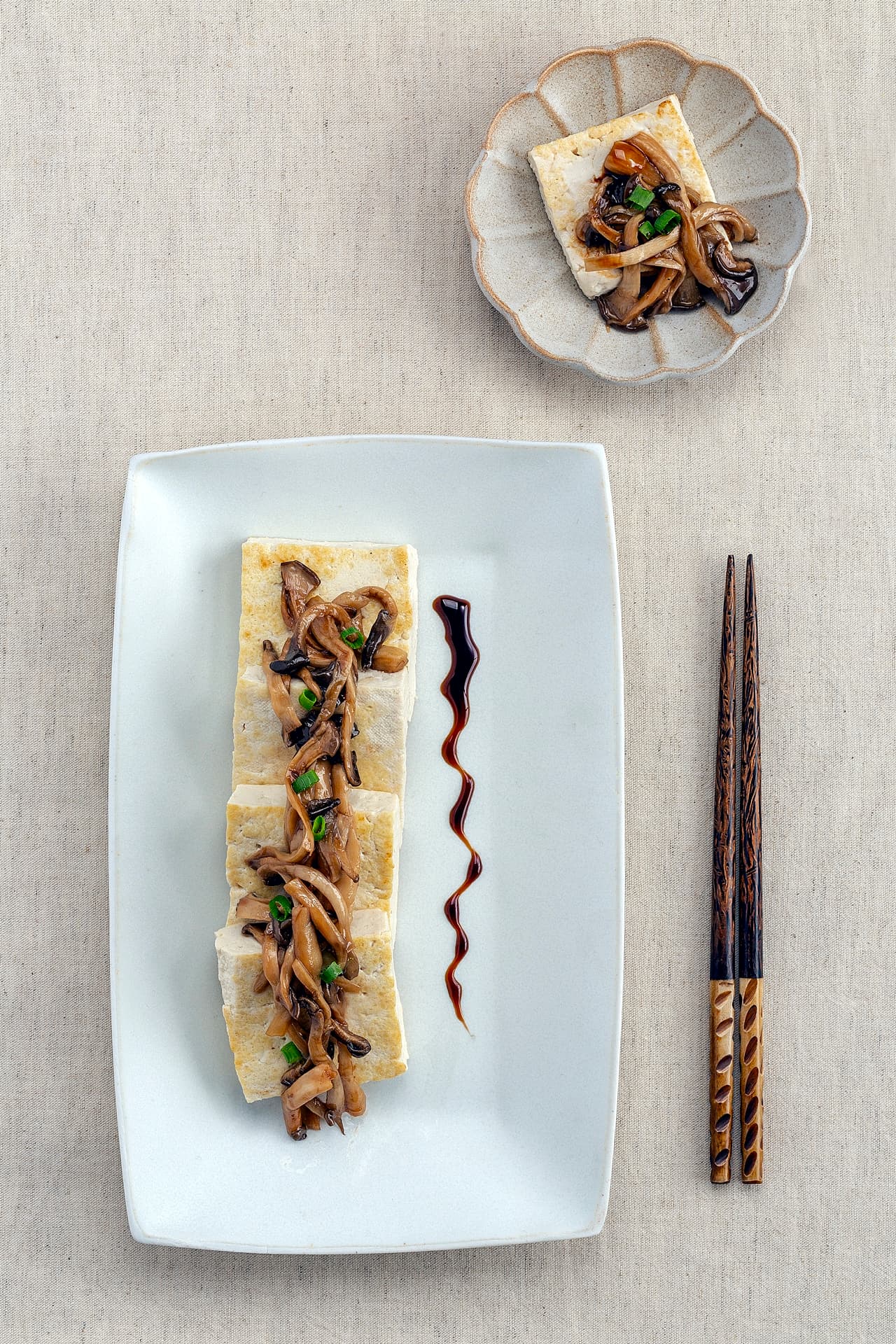 Grilled Tofu with Mushroom Sauce