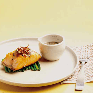 Salmon Steak with Cheonggukjang Sauce