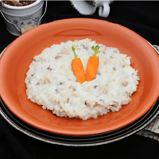 Button Mushroom Cream Fried Rice