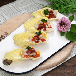 Napa Cabbage Scallop Canape
