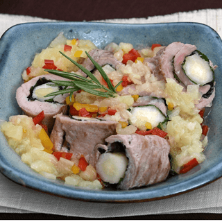 Fatsia Shoot, Chive, and Beef Roll